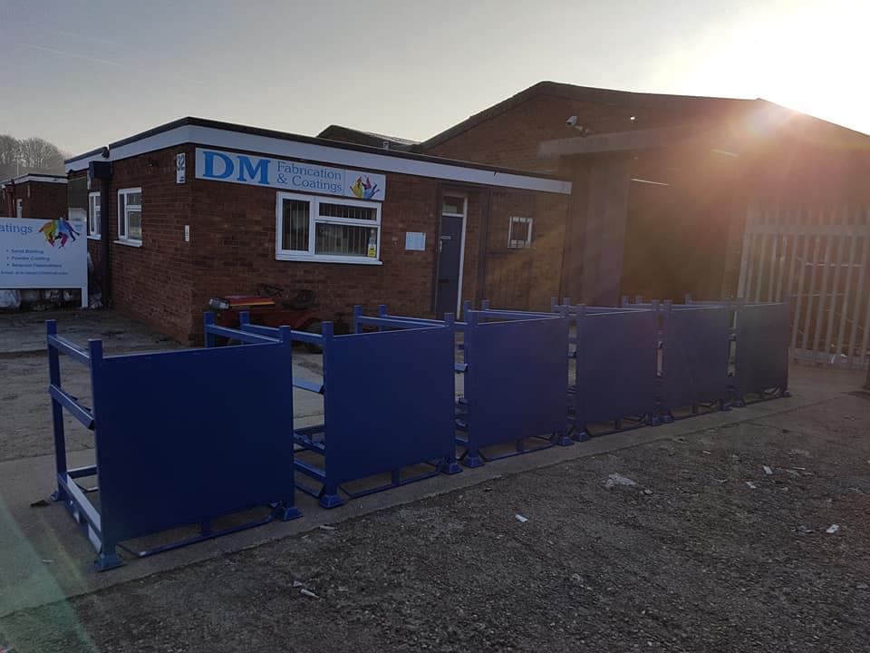 DM Fabrication & Coatings workshop with finished fabricated frames outside